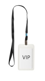 Vip badge isolated on white, top view