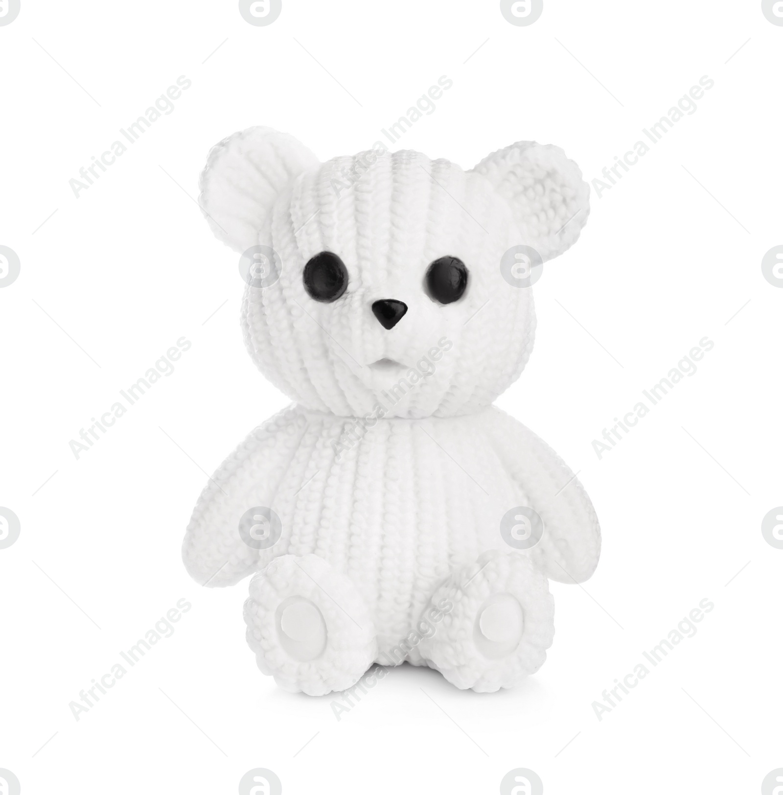 Photo of Adorable little toy bear isolated on white