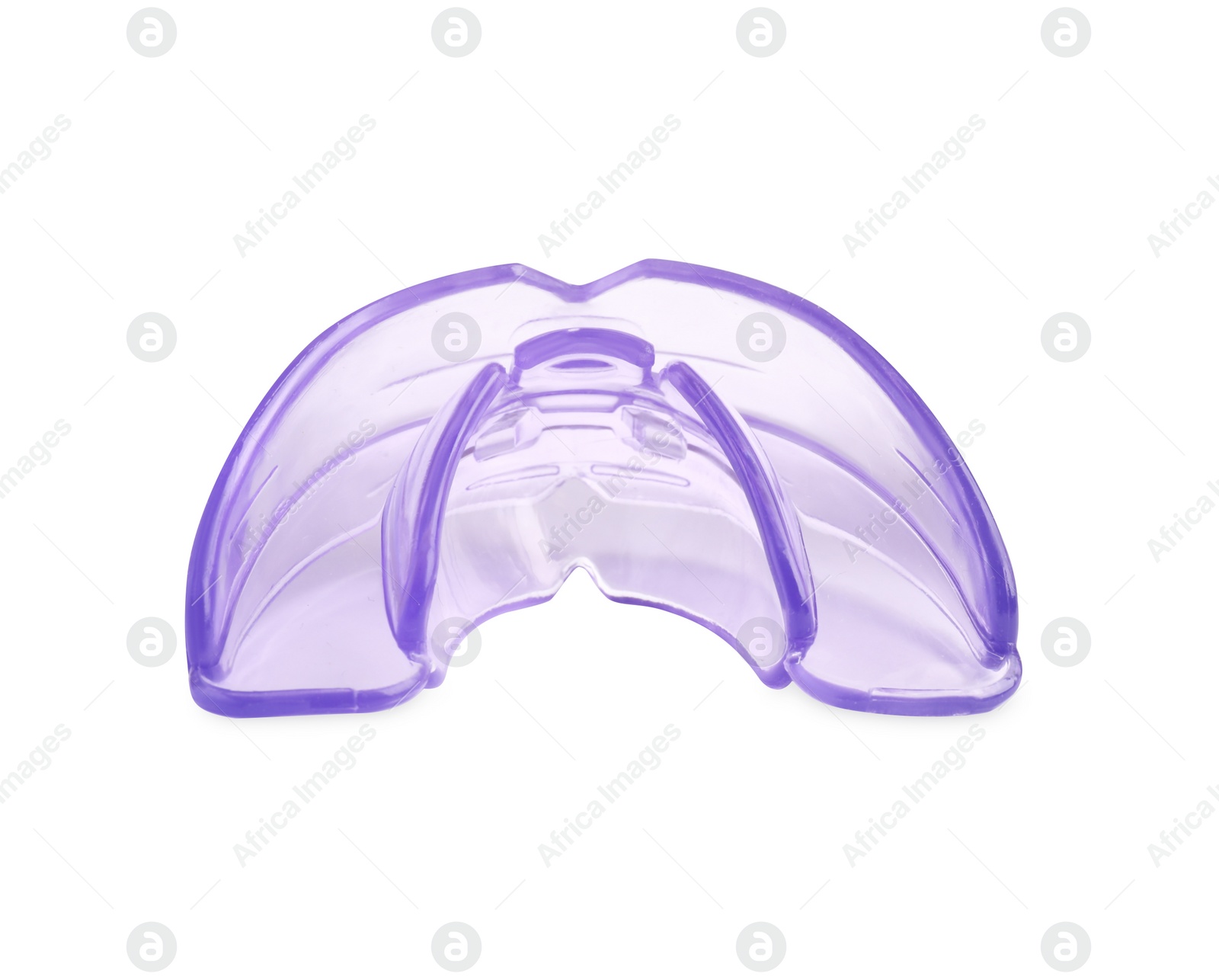 Photo of Transparent dental mouth guard isolated on white. Bite correction