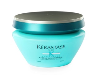 MYKOLAIV, UKRAINE - SEPTEMBER 08, 2021: Jar of Kerastase hair care cosmetic product isolated on white