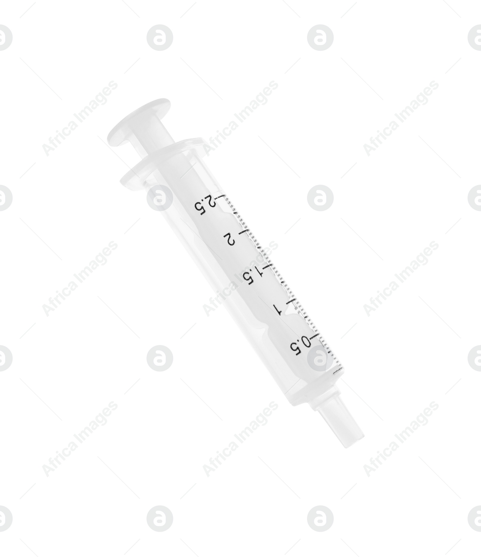Photo of One new medical syringe isolated on white