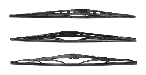 Image of Set with car windshield wipers on white background
