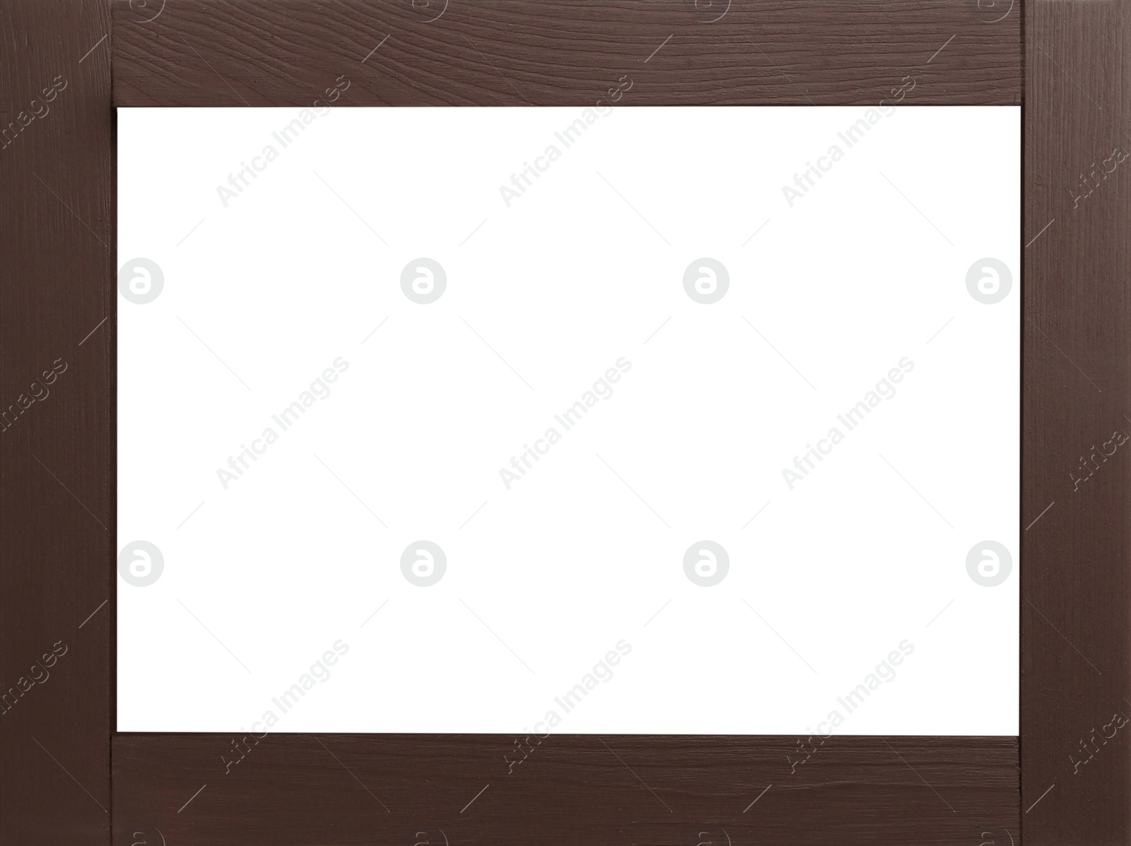 Image of Wooden frame with blank white background. Mockup for design