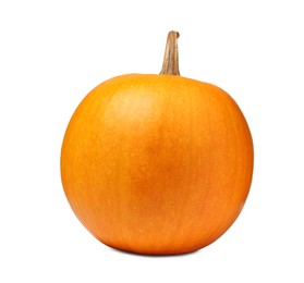 One fresh orange pumpkin isolated on white