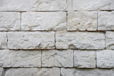 Photo of Texture of white brick wall as background