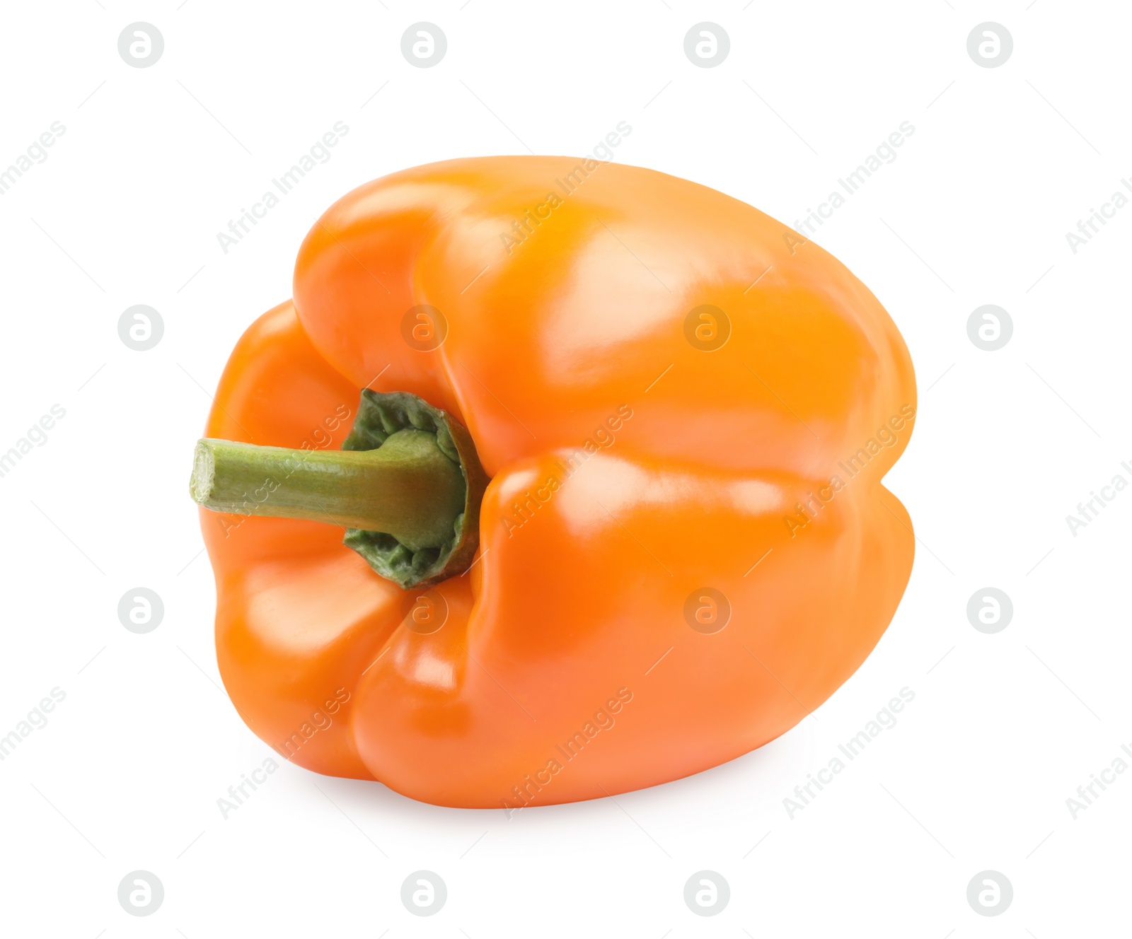 Photo of Ripe orange bell pepper isolated on white