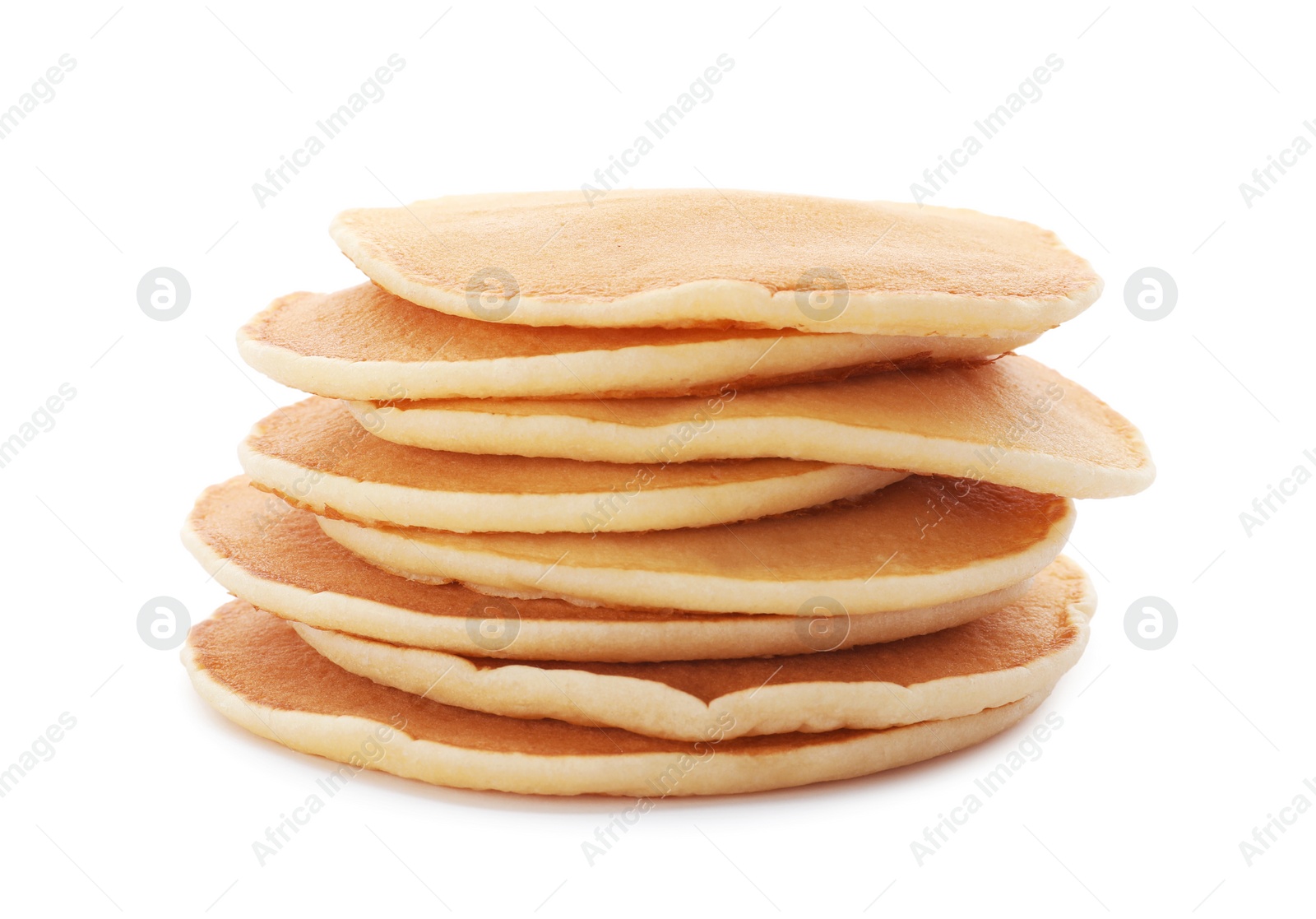 Photo of Tasty pancakes on white background