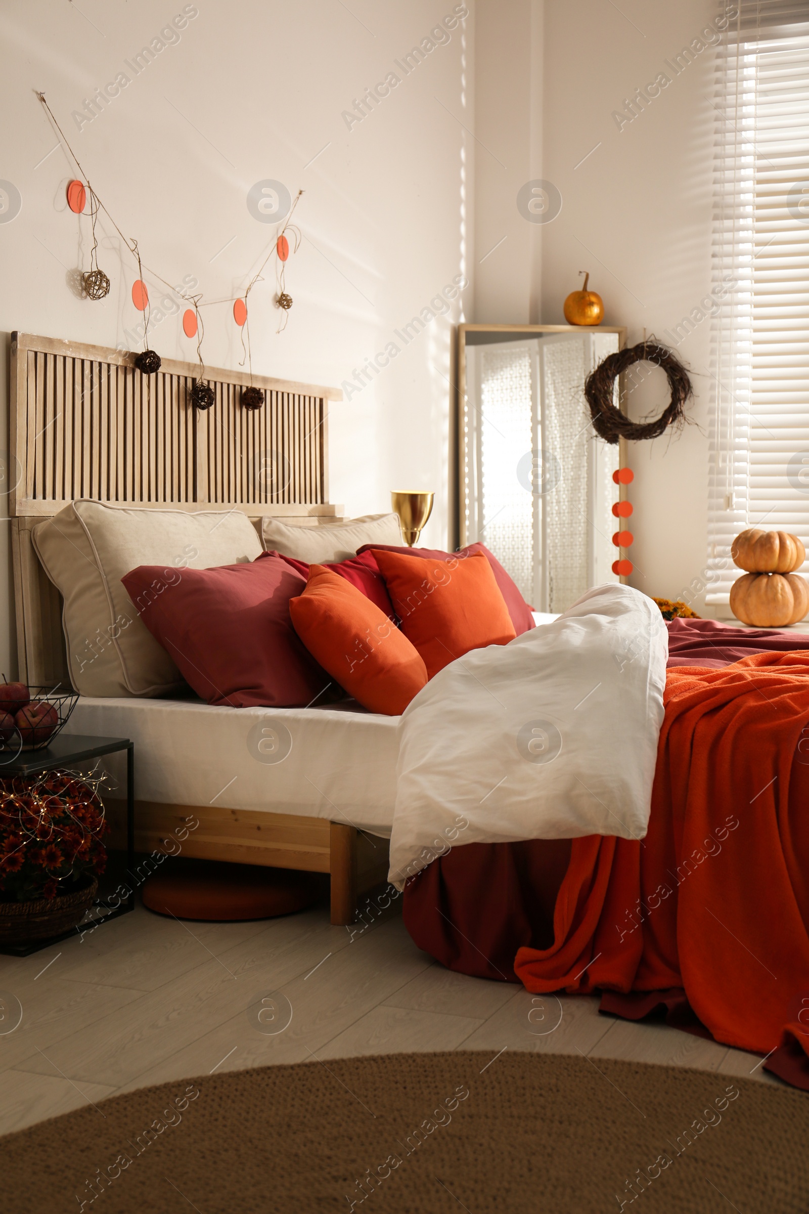 Photo of Cozy bedroom interior inspired by autumn colors