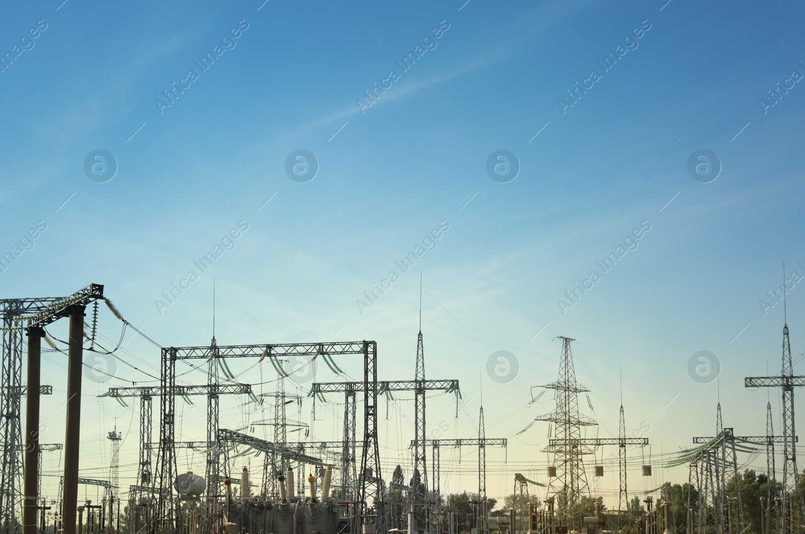 Photo of Modern electrical substation outdoors on sunny day