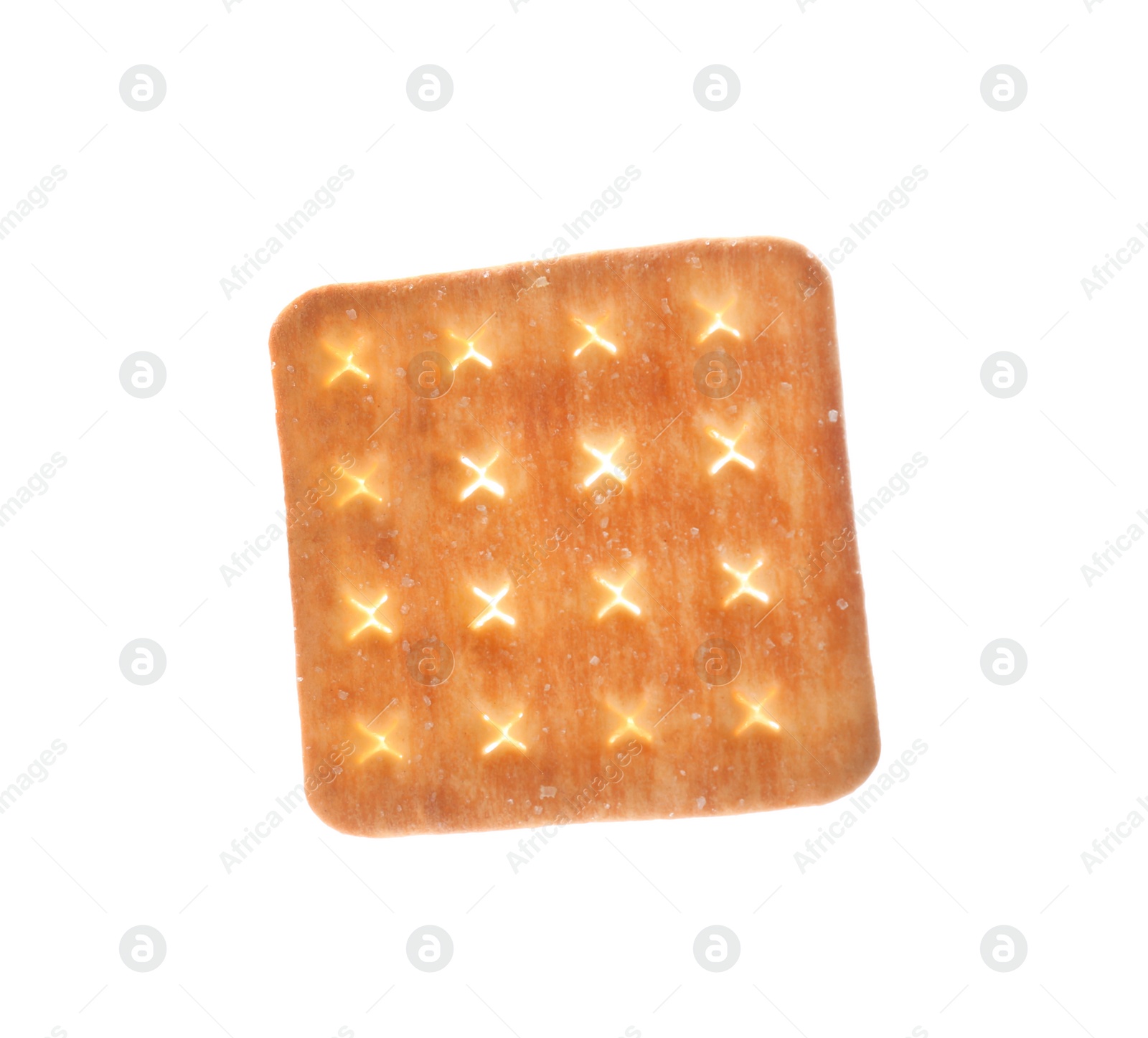 Photo of Crispy cracker isolated on white. Delicious snack