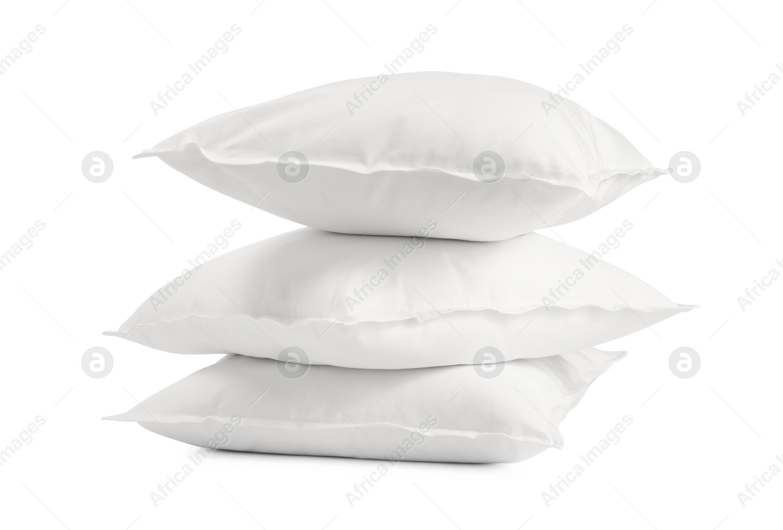 Photo of Stack of soft pillows isolated on white