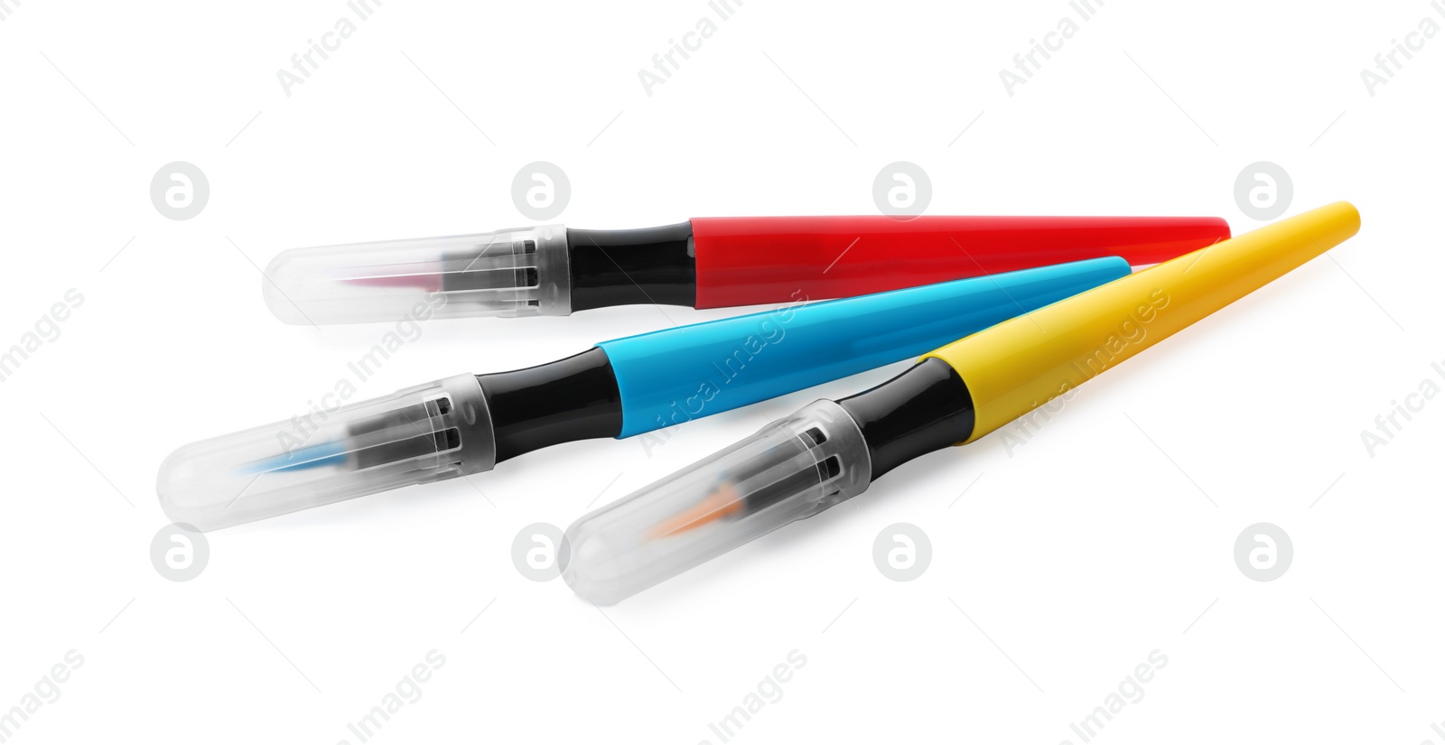 Photo of Set of colorful felt pens isolated on white