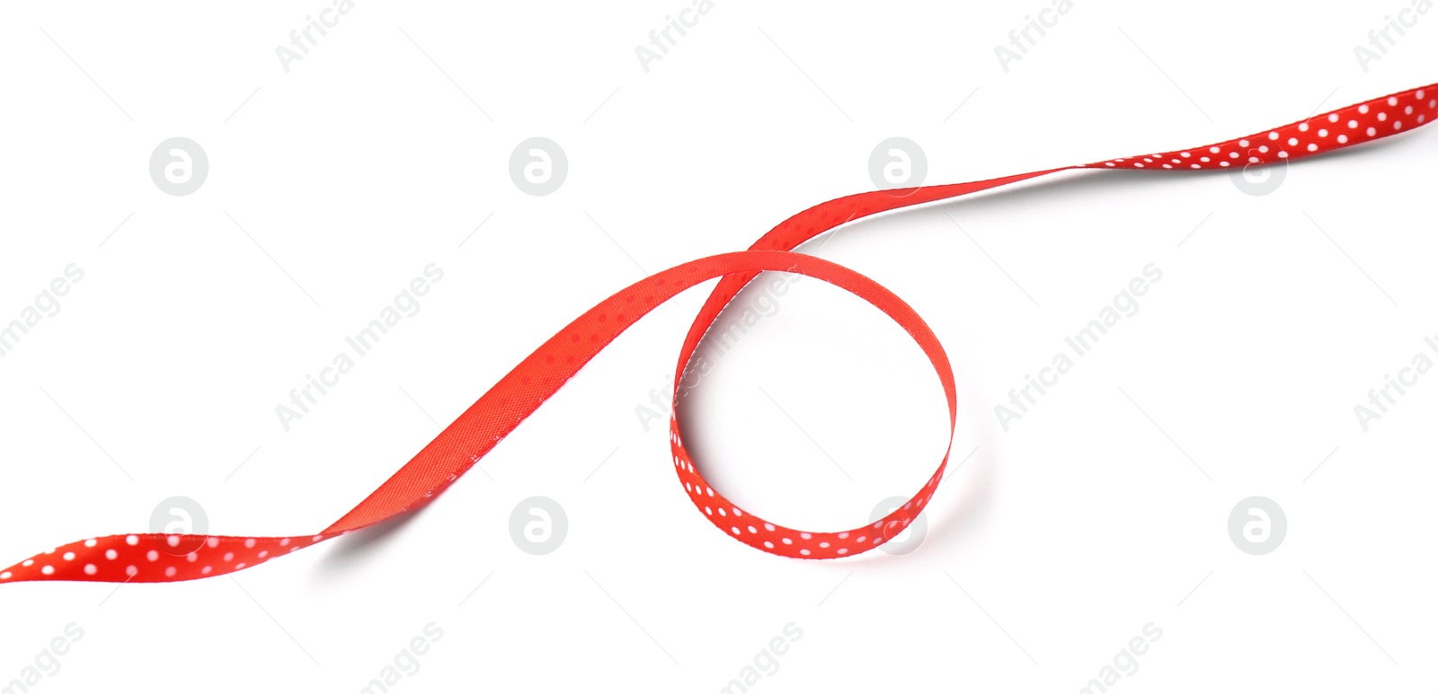 Photo of Beautiful satin ribbon on white background. Decor element