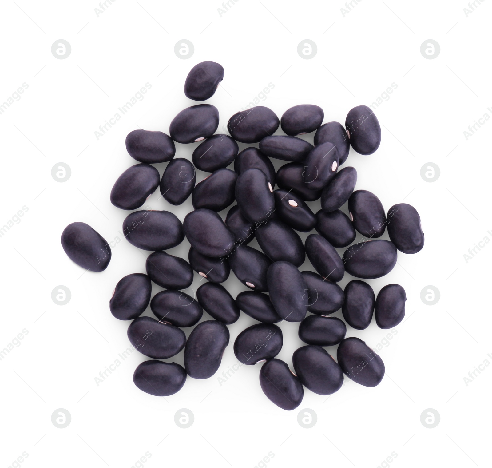 Photo of Many raw kidney beans isolated on white, top view