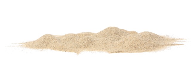 Heaps of beach sand isolated on white