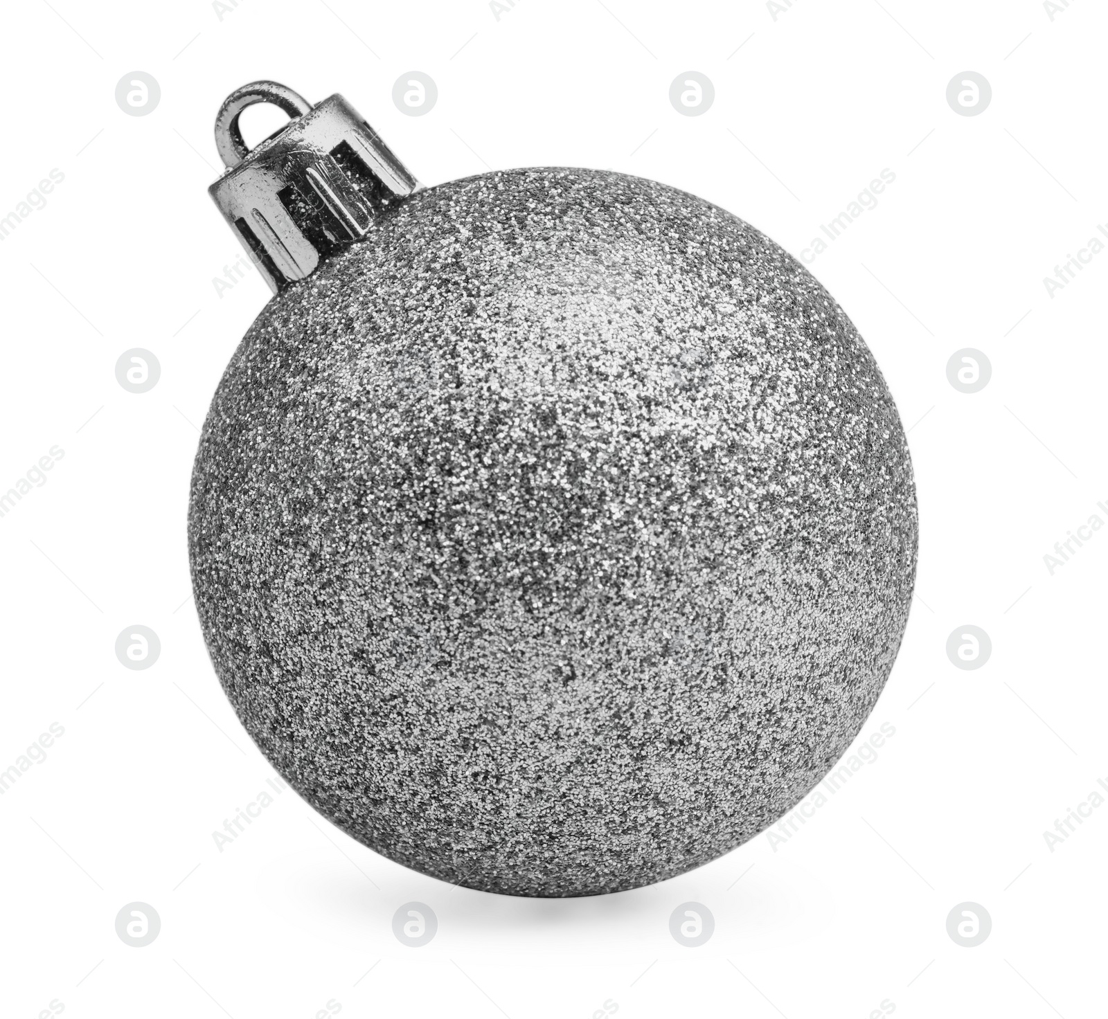 Photo of Beautiful silver Christmas ball isolated on white