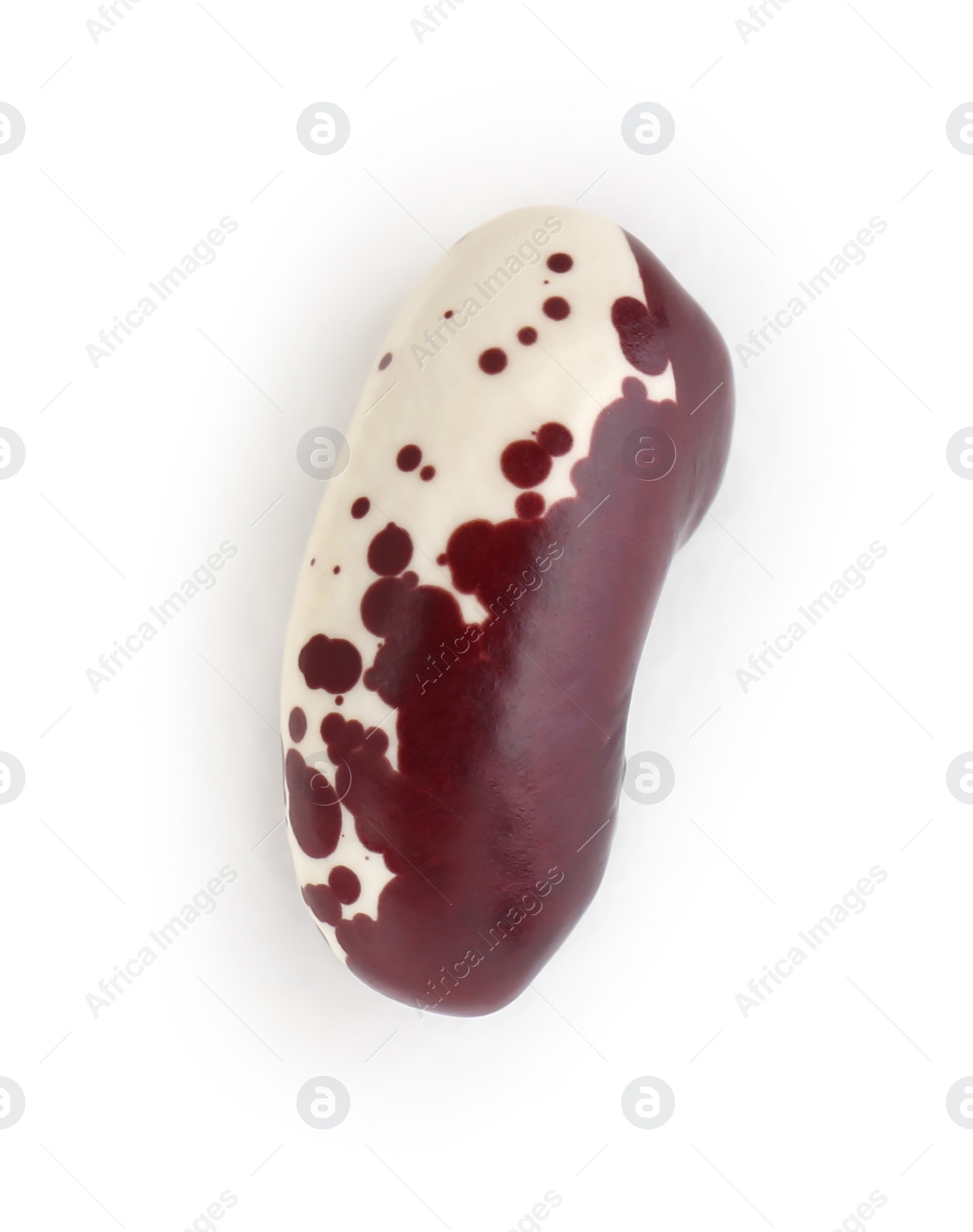 Photo of Dry kidney bean isolated on white, top view