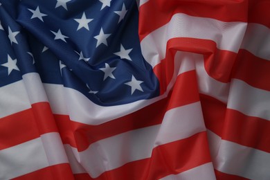 Photo of Flag of USA as background, top view