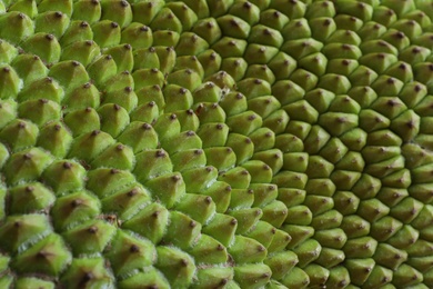 Photo of Delicious fresh exotic jackfruit as background, closeup