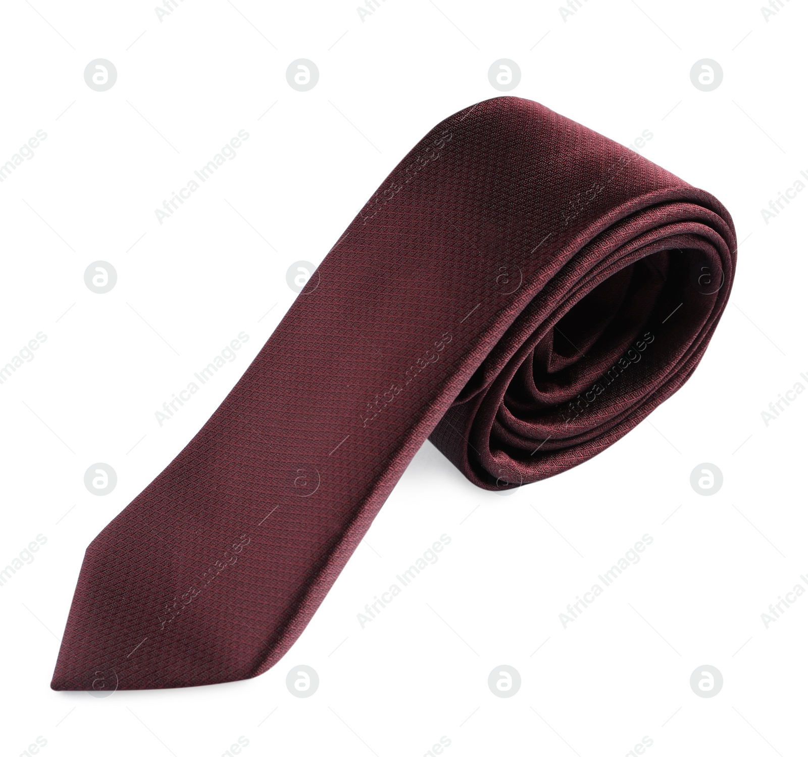 Photo of One brown necktie isolated on white. Men's accessory