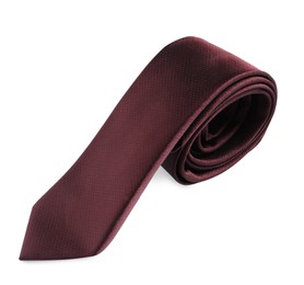 One brown necktie isolated on white. Men's accessory