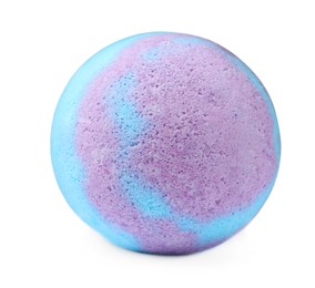 Photo of One colorful bath bomb isolated on white