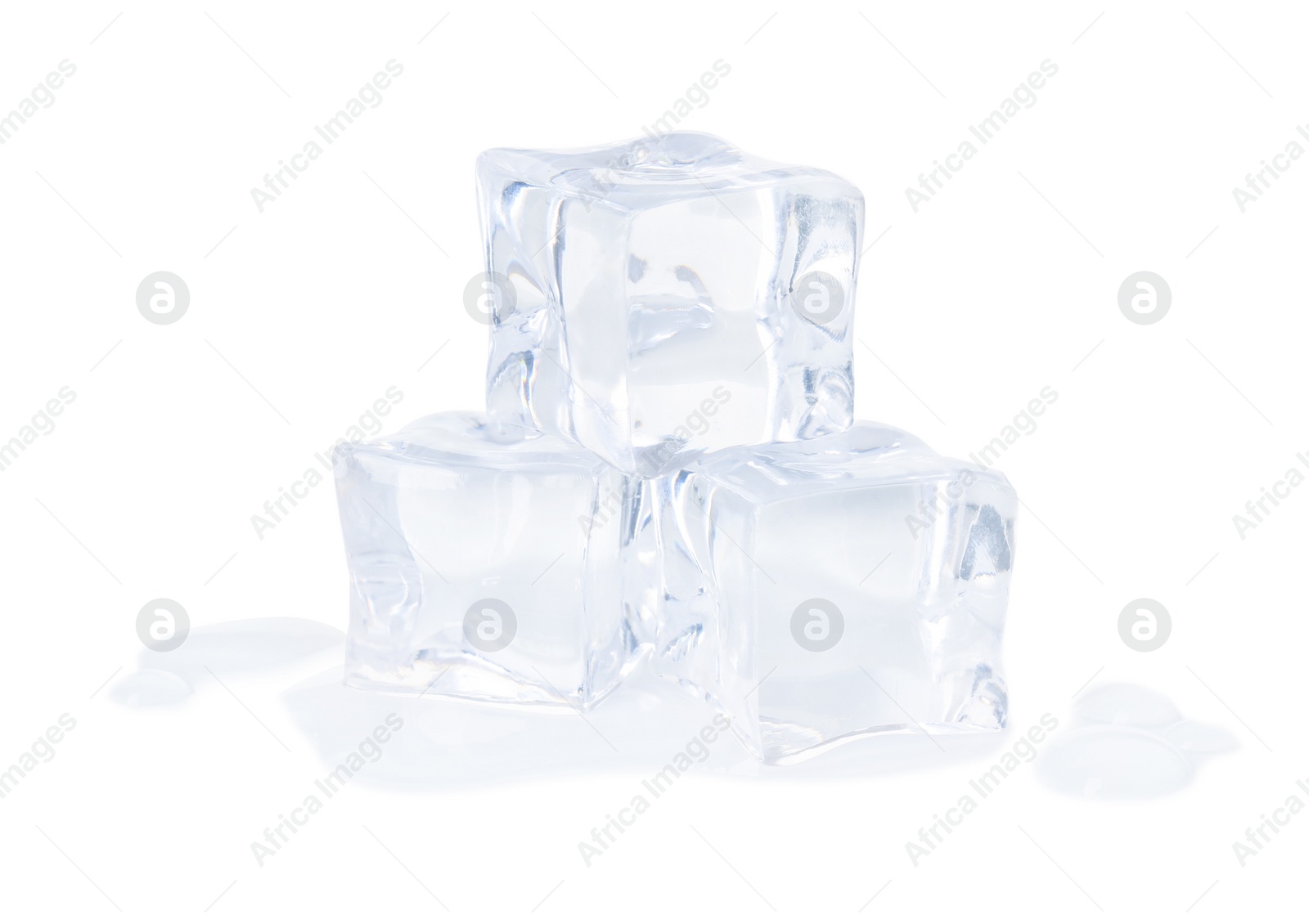 Photo of Crystal clear ice cubes isolated on white