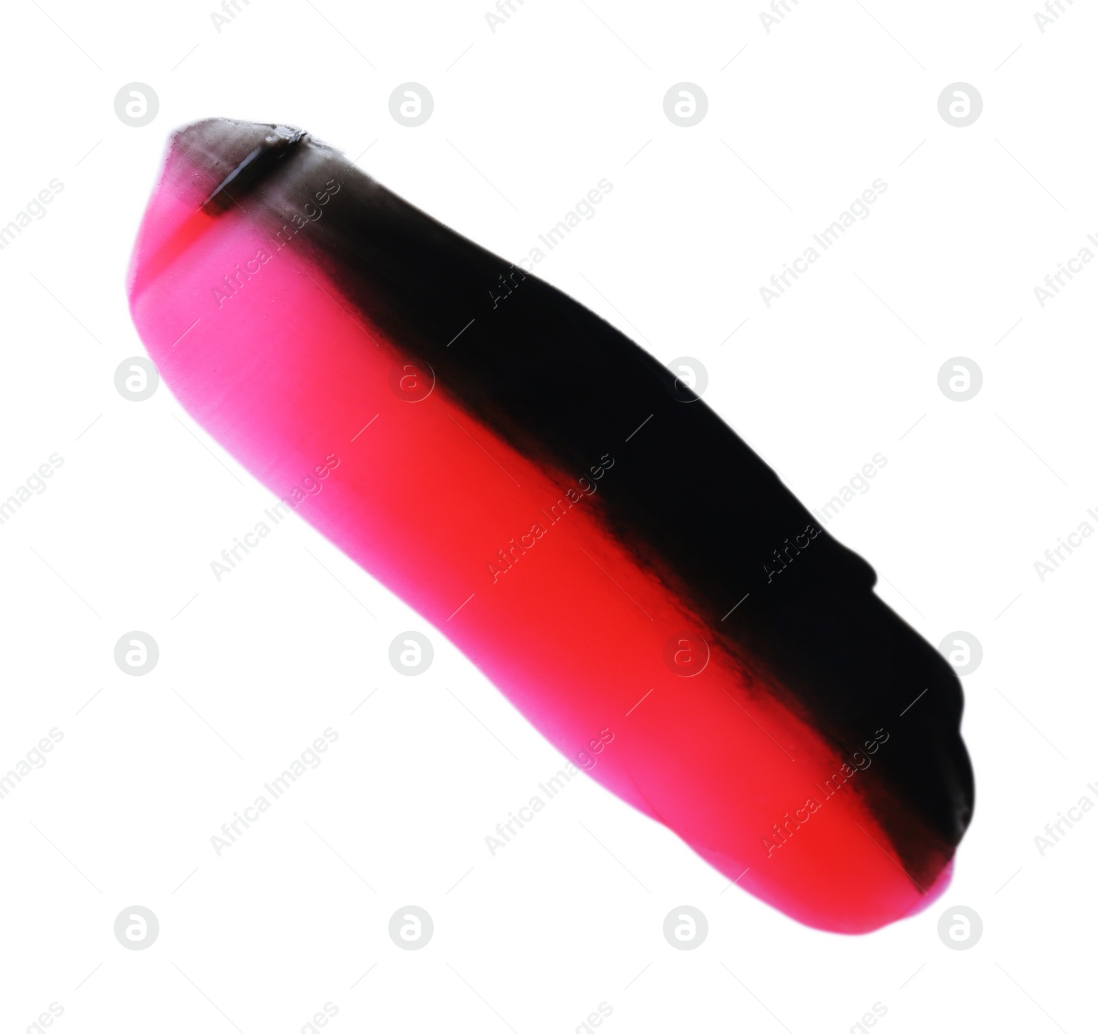 Photo of Red and black paint samples on white background, top view