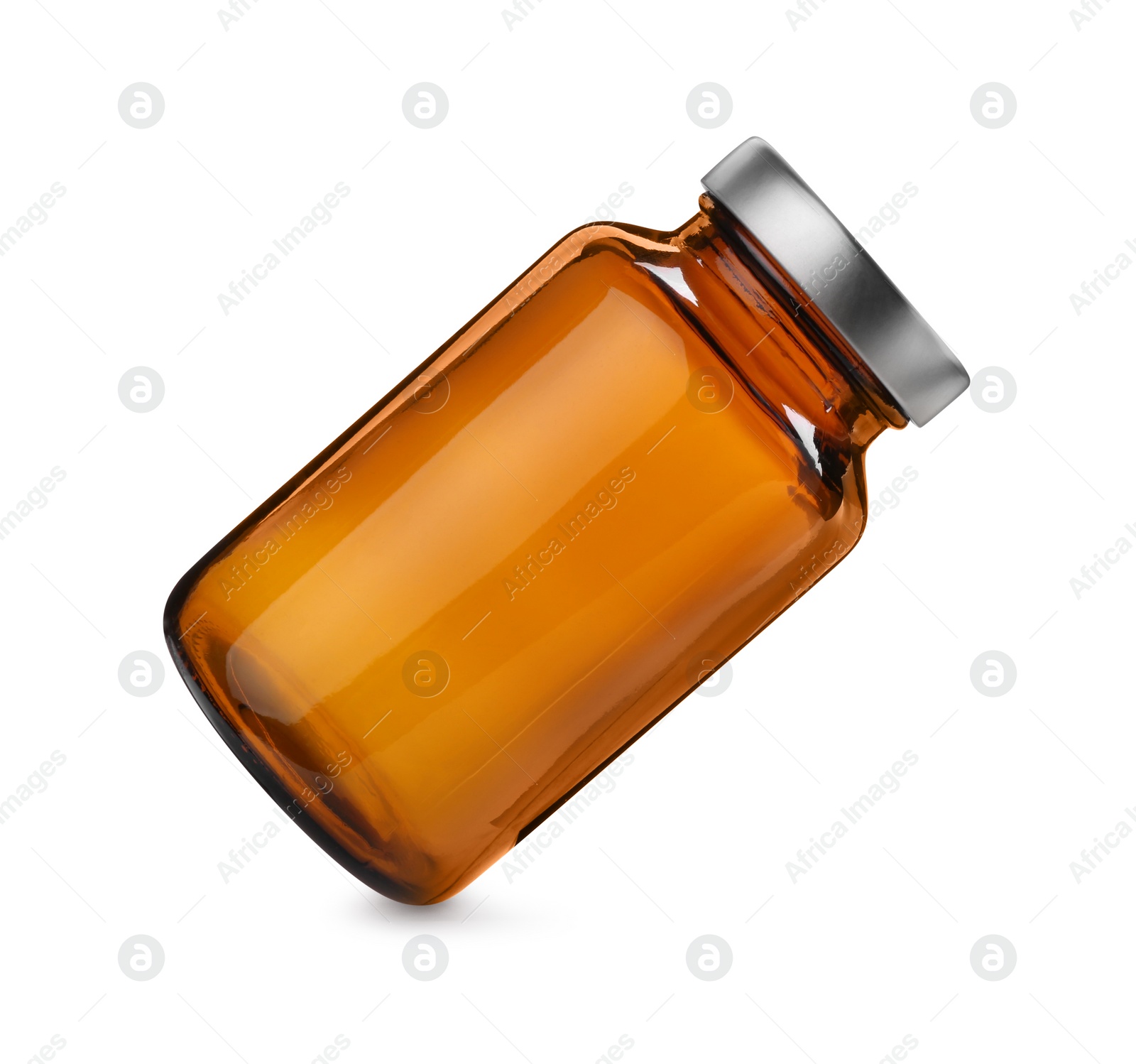 Photo of Blank glass pill bottle isolated on white