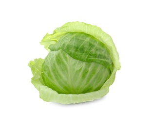 Whole fresh ripe cabbage isolated on white