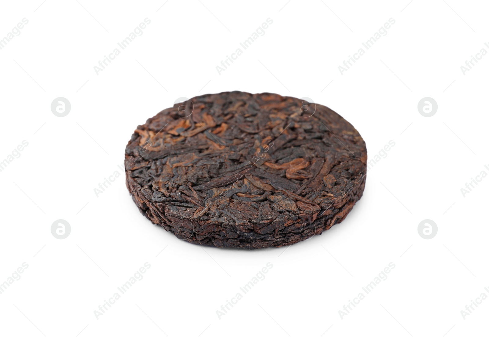 Photo of Disc shaped traditional Chinese pu-erh tea isolated on white