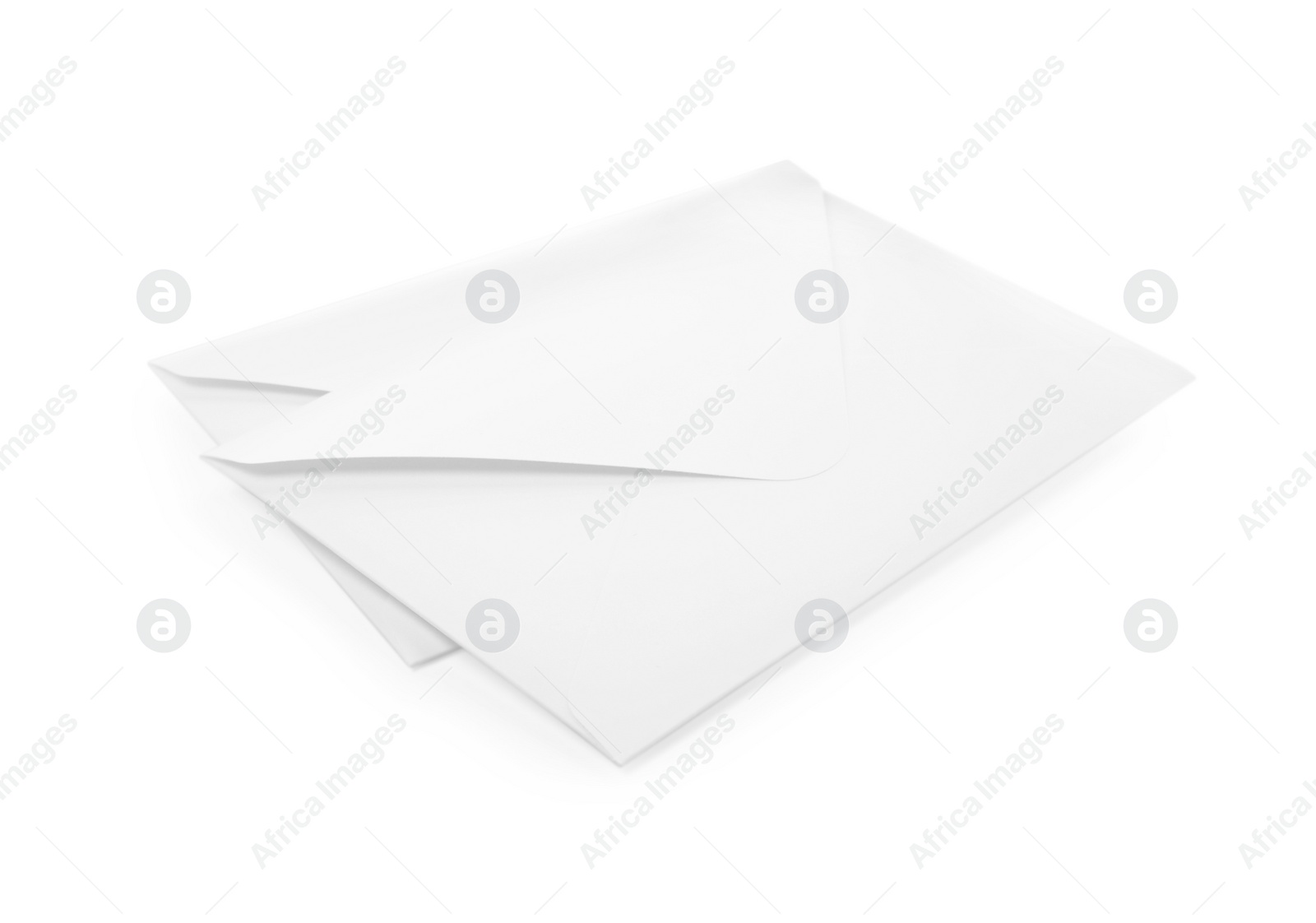 Photo of Two simple paper envelopes on white background
