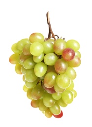 Photo of Bunch of fresh ripe juicy grapes on white background