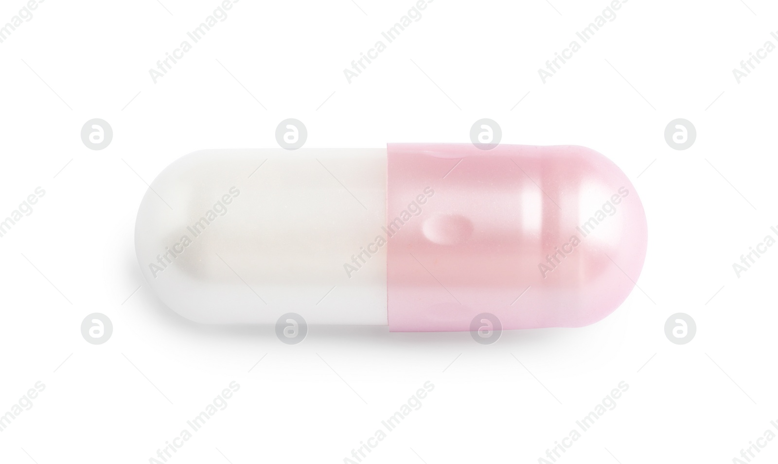 Photo of One pill isolated on white, top view