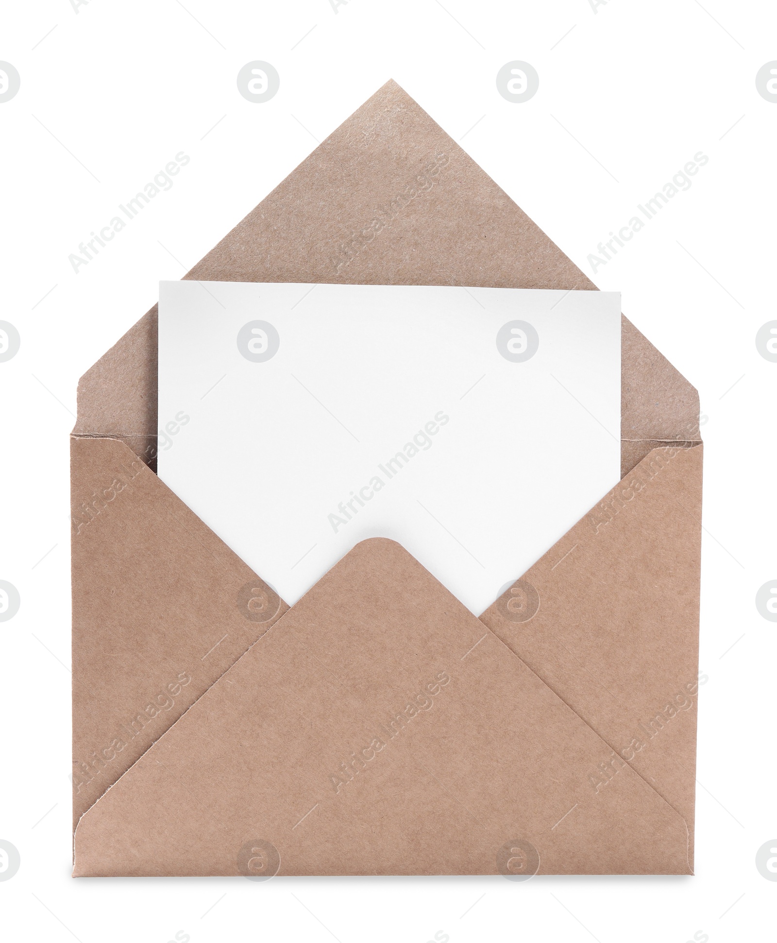 Photo of Letter envelope with card on white background