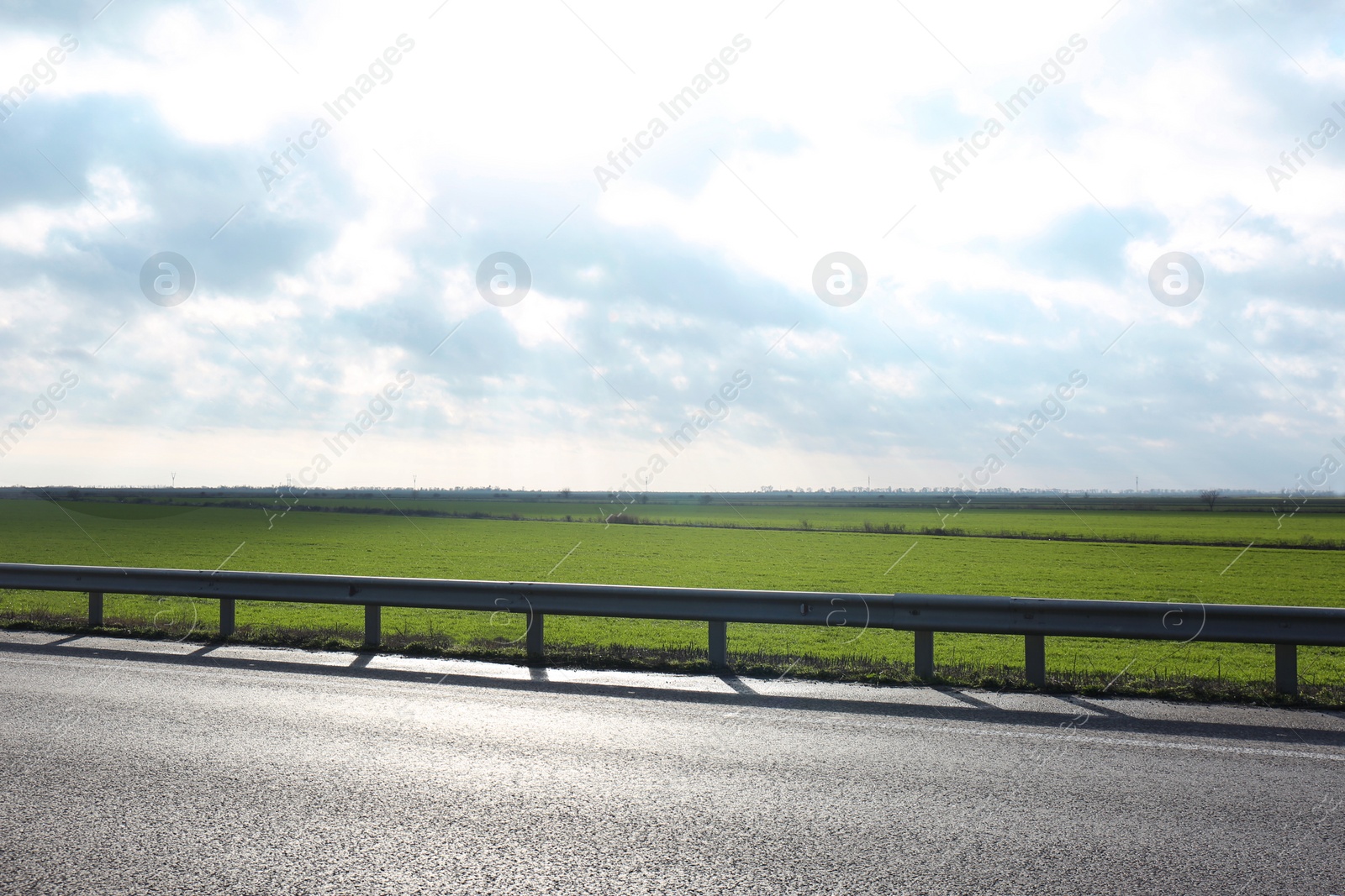 Photo of Beautiful view of asphalt highway without transport