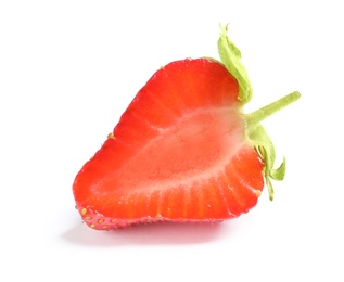 Fresh ripe red strawberry on white background