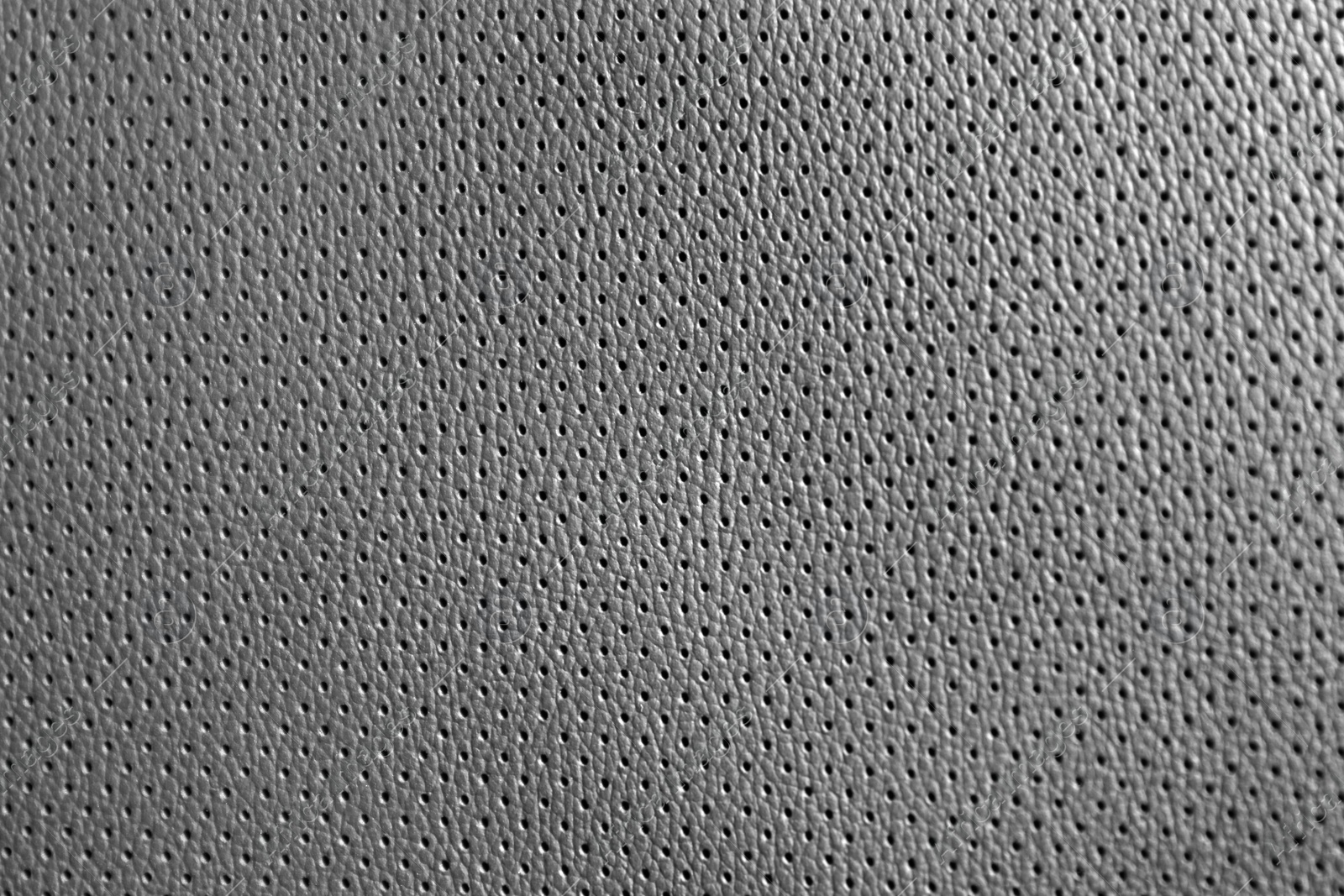 Photo of Textured grey leather as background, closeup view