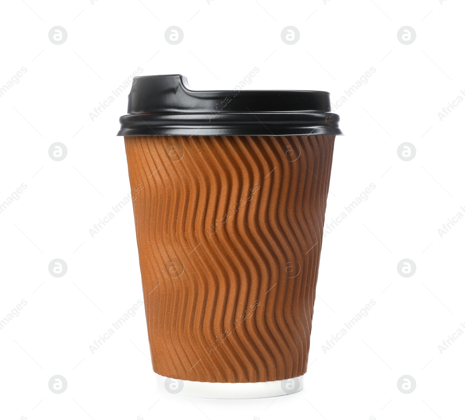 Photo of Takeaway paper coffee cup isolated on white