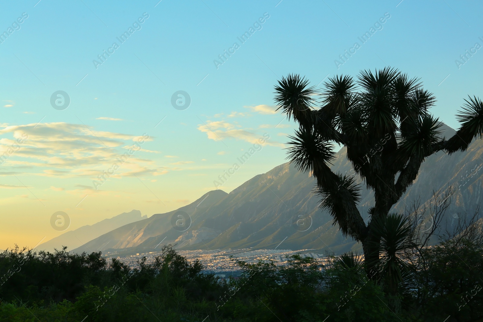 Photo of Picturesque view of beautiful mountain landscape on sunset