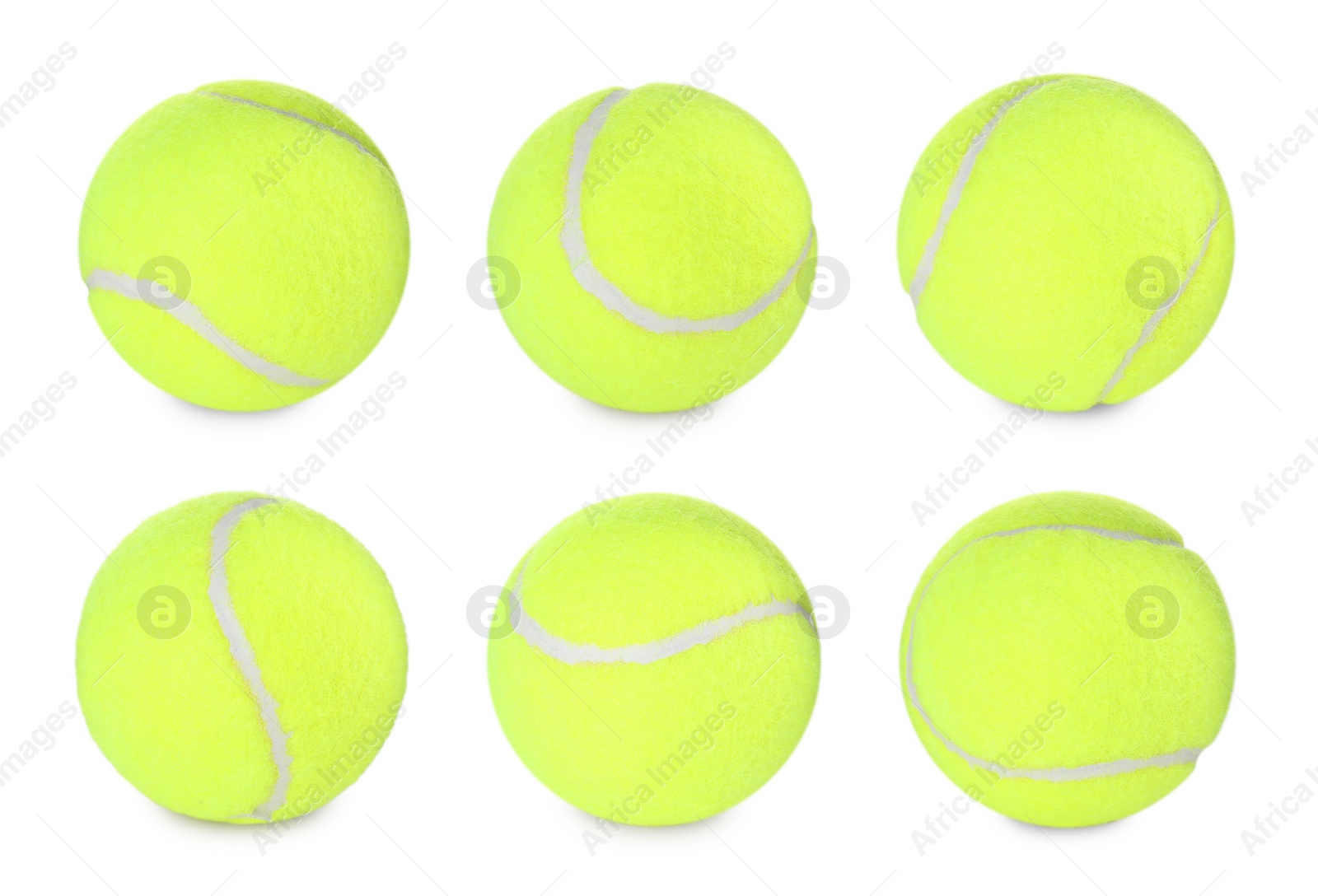 Image of Tennis ball isolated on white, different sides