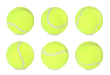 Image of Tennis ball isolated on white, different sides