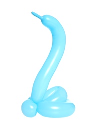 Snake figure made of modelling balloon on white background