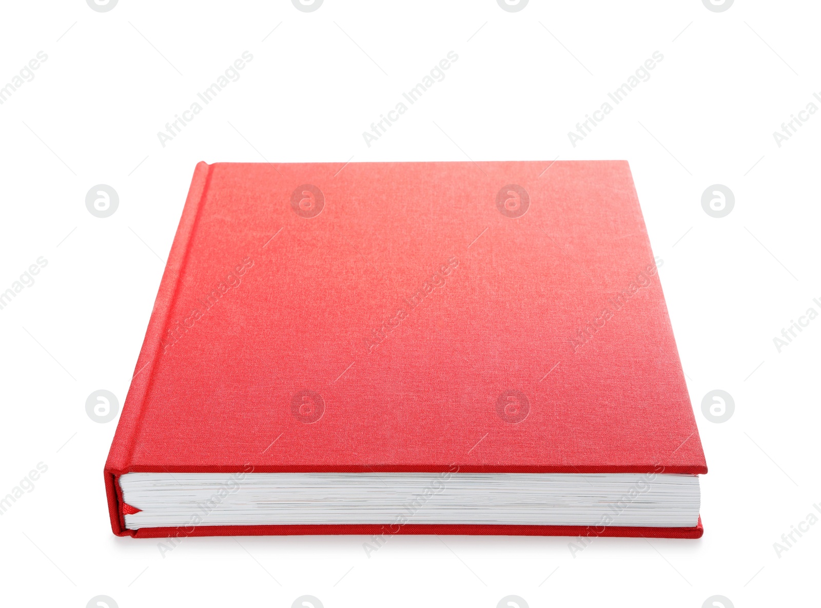 Photo of Book with red cover on white background