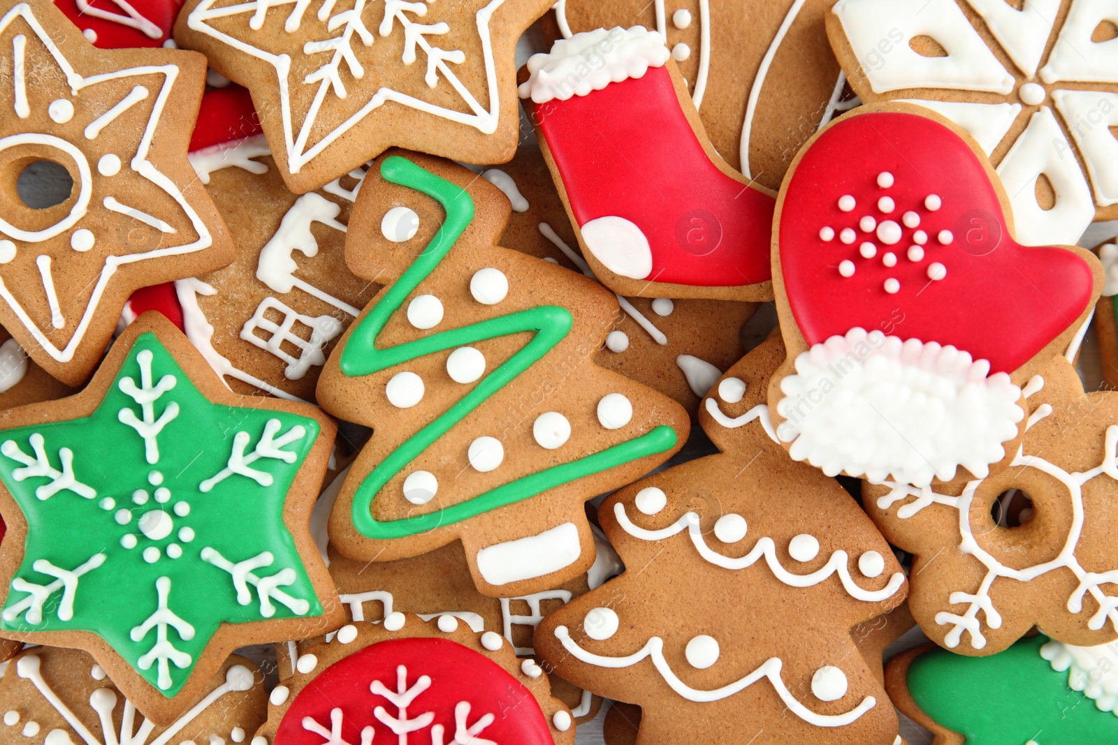 Photo of Tasty homemade Christmas cookies as background