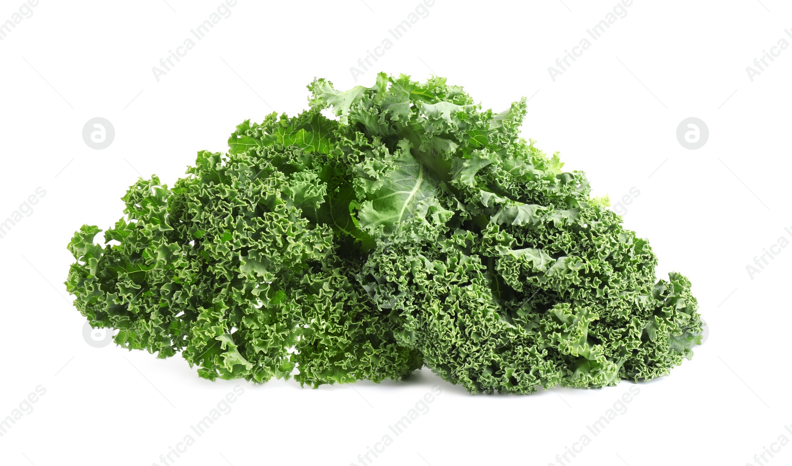 Photo of Fresh green kale leaves isolated on white