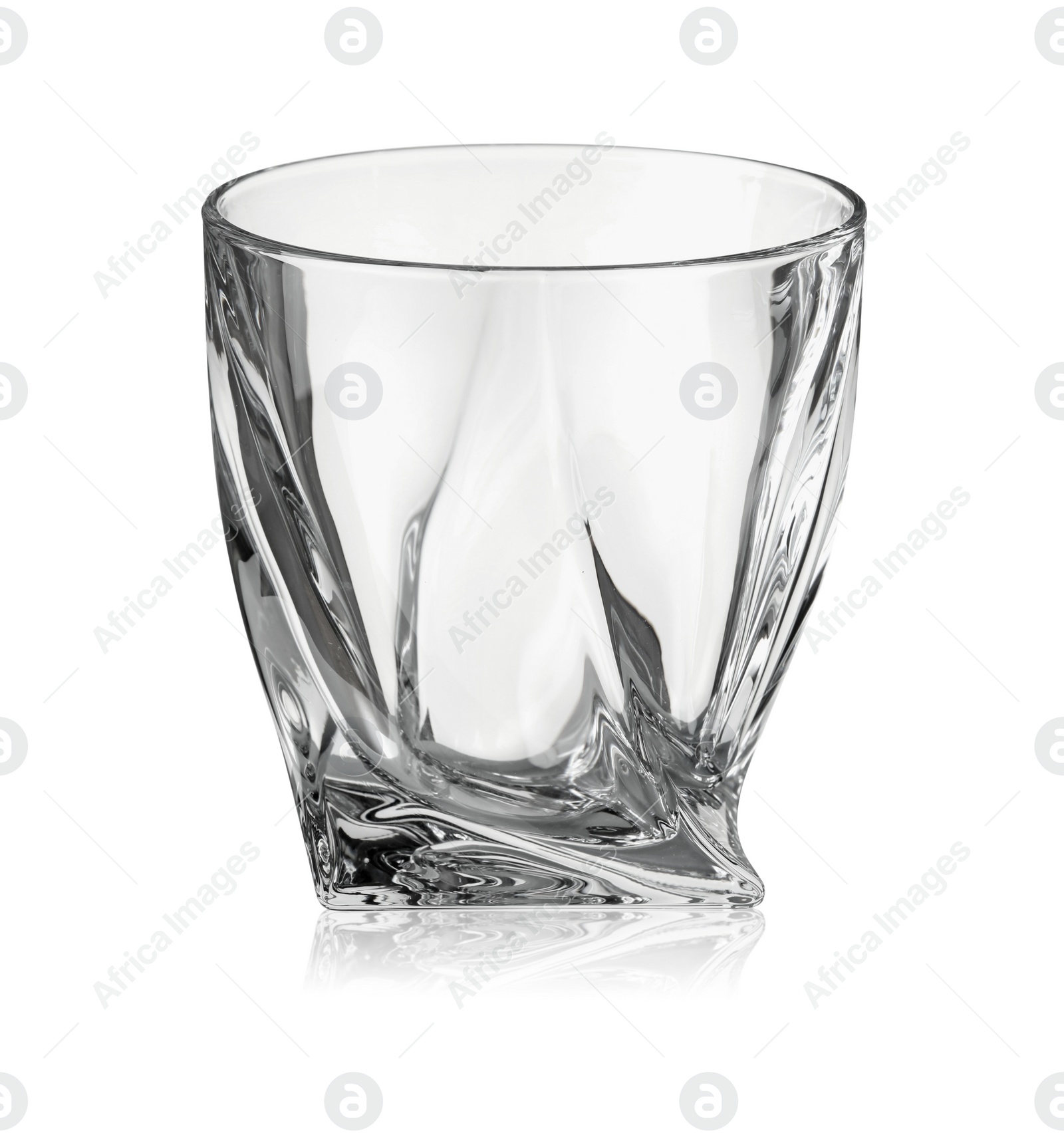 Photo of Empty glass for whiskey isolated on white