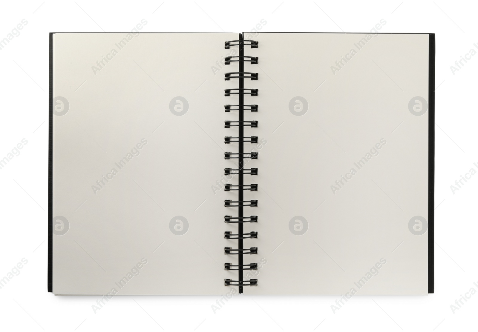 Photo of Open blank office notebook isolated on white