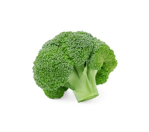 Photo of Fresh raw green broccoli isolated on white