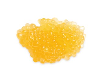 Photo of Fresh pike caviar isolated on white, top view